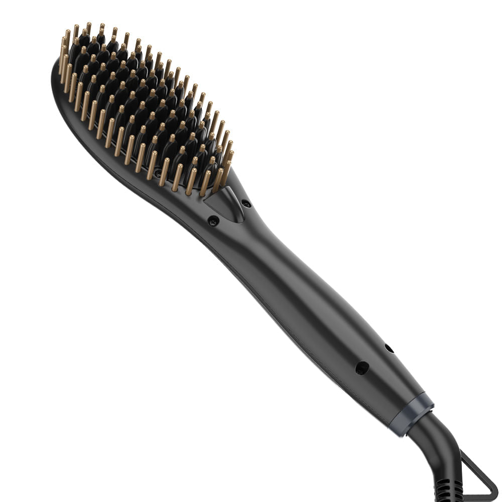 Escova Alisadora Mini Gold Ion Argan Bivolt