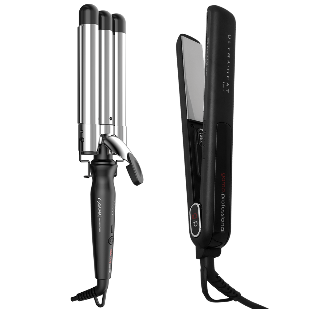 Kit Triondas Salon Curl e Prancha Silk Chrome Bivolt