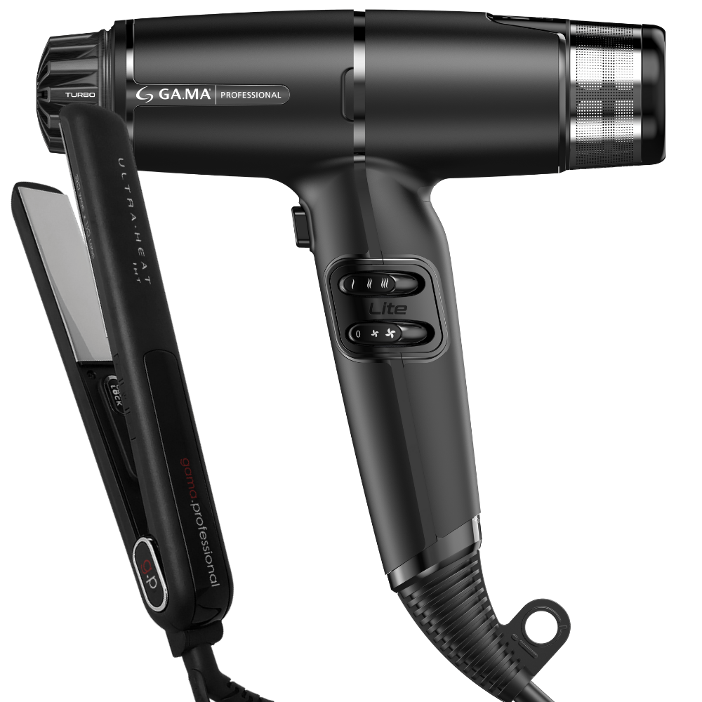Kit Secador iQ Lite Max Black e Prancha Silk Chrome