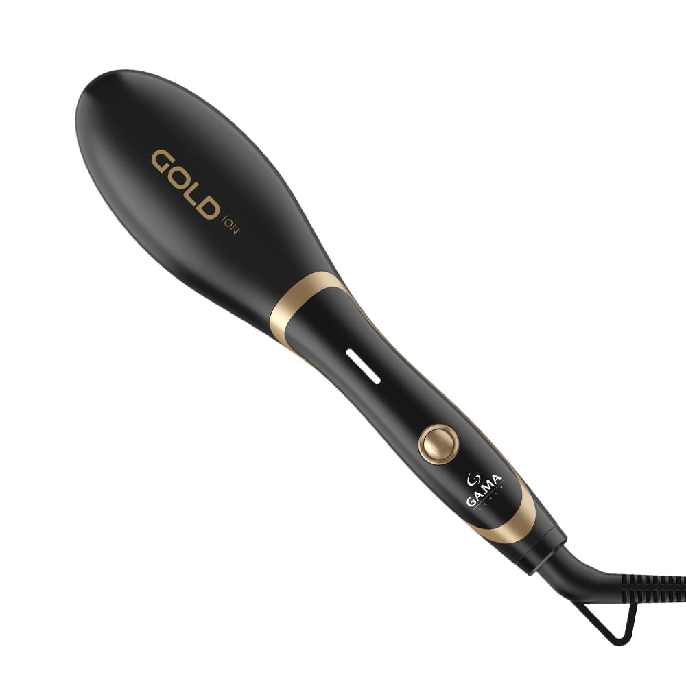 Escova Alisadora Mini Gold Ion Argan Bivolt