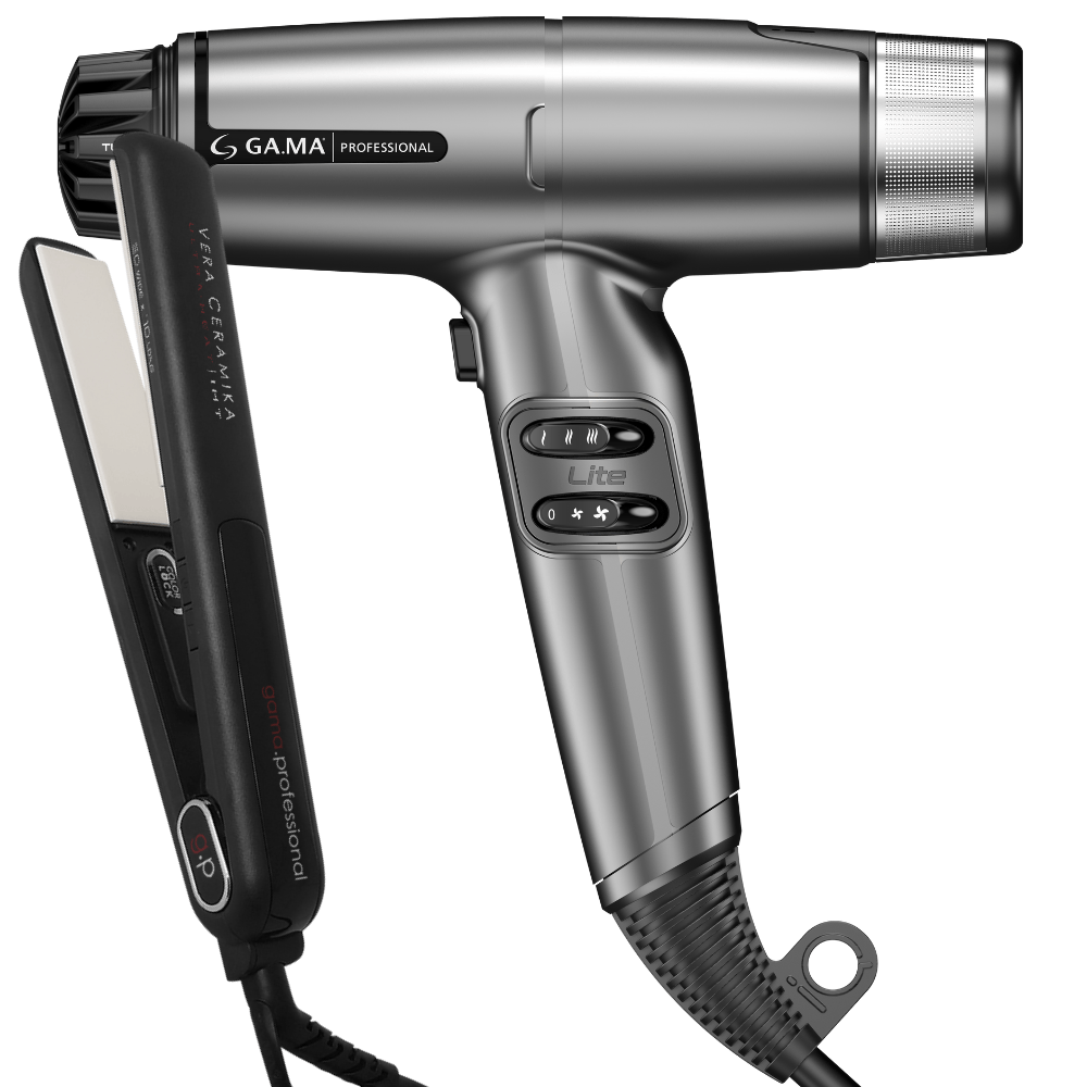Kit Secador iQ Lite Max Silver e Prancha Vera Ceramika